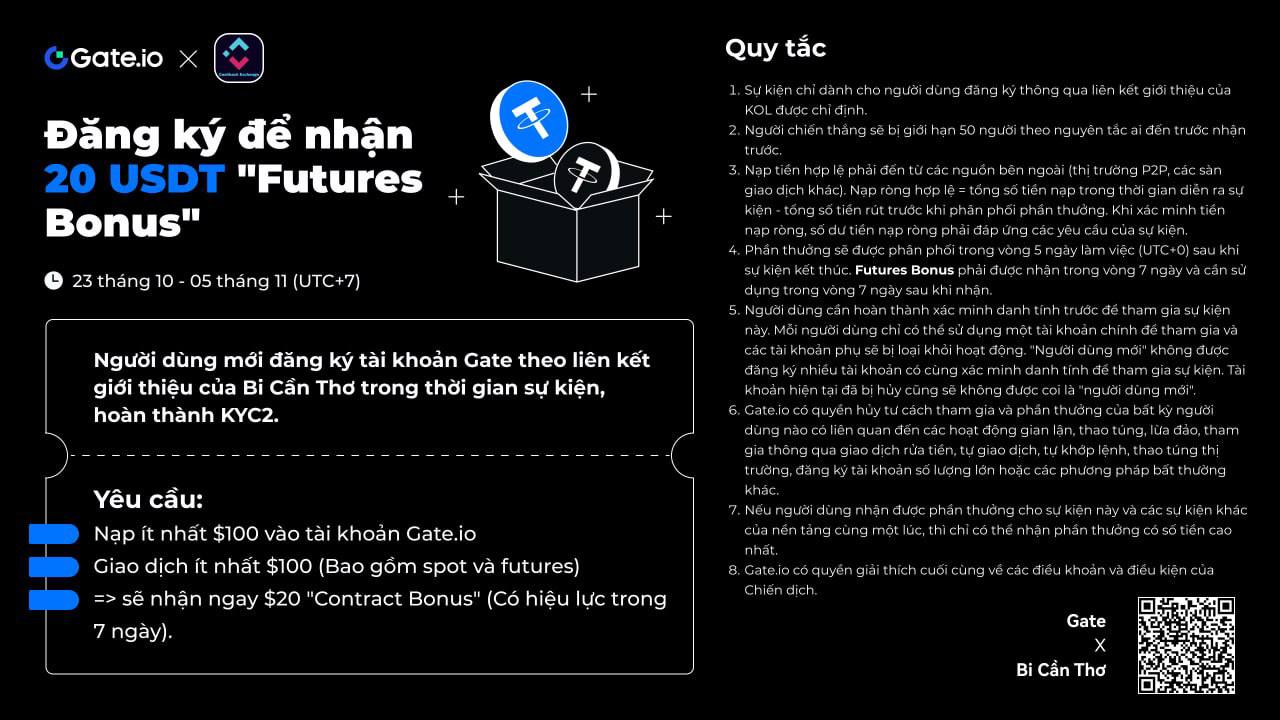 Sự kiện: Đăng ký nhận 20 USDT "Contract Bonus" 